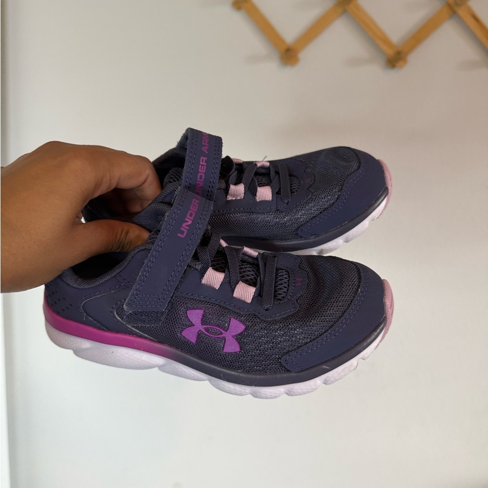 Under Armour Kids' Dark Purple and Light Pink Sneakers